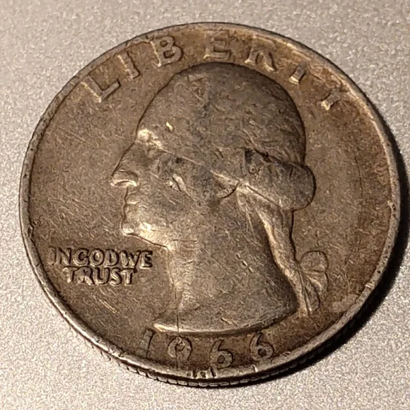 1966 Quarter Dollar Liberty Coin Errors No Mint Mark Letters Parts Flat By Rim
